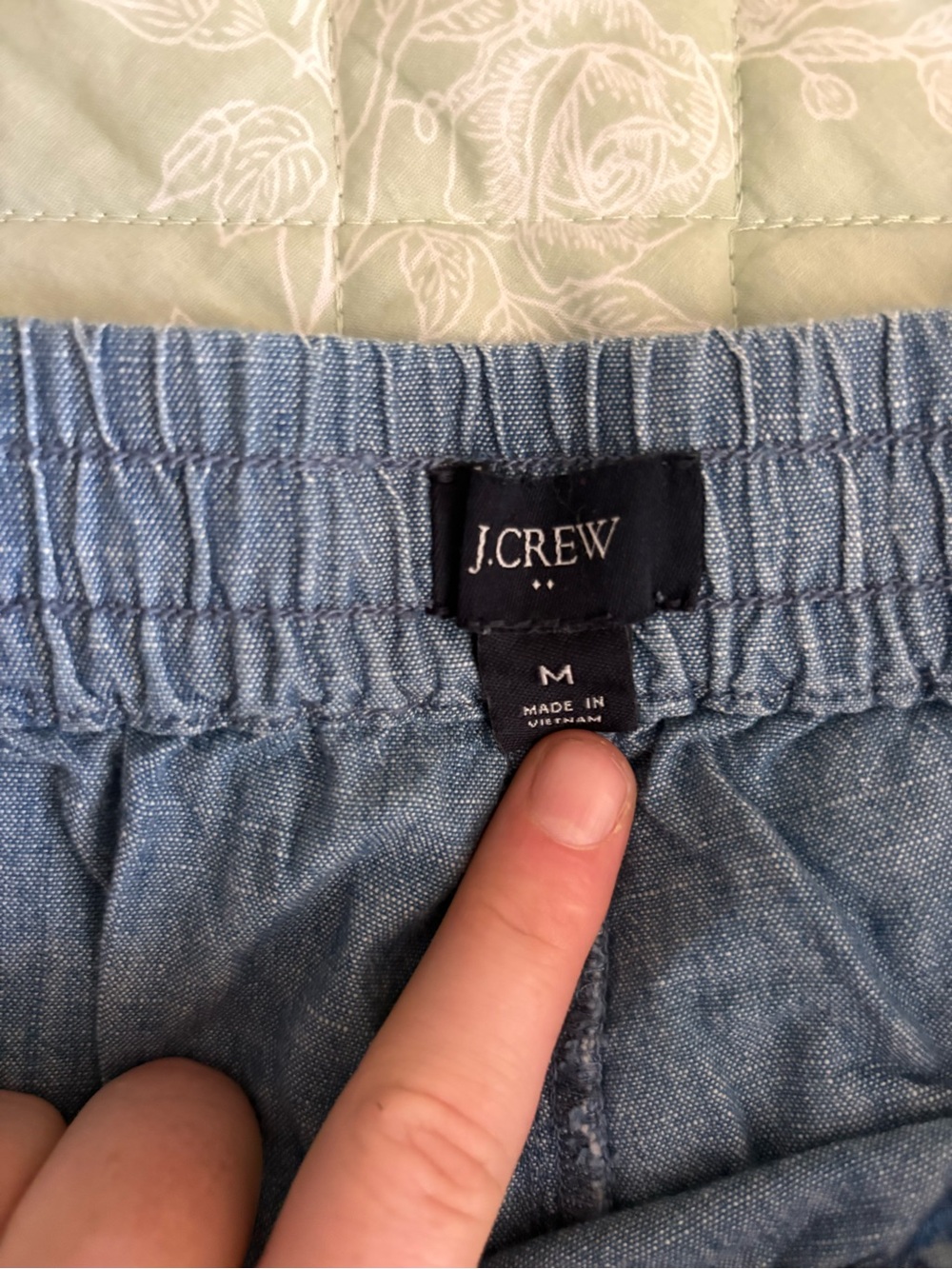 J. Crew Light Blue Chambray Elastic Waist Shorts - Picture 2 of 6